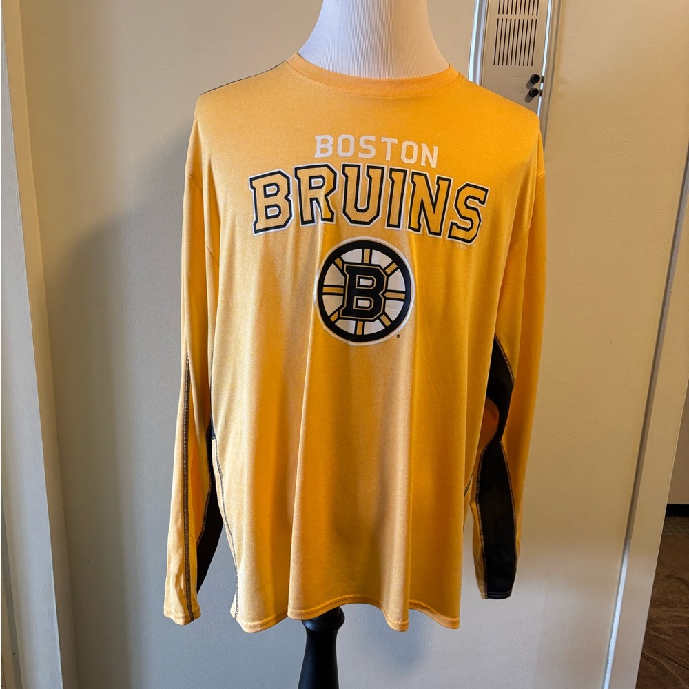 Authentic NHL Boston Bruins Yellow Long Sleeve Shirt